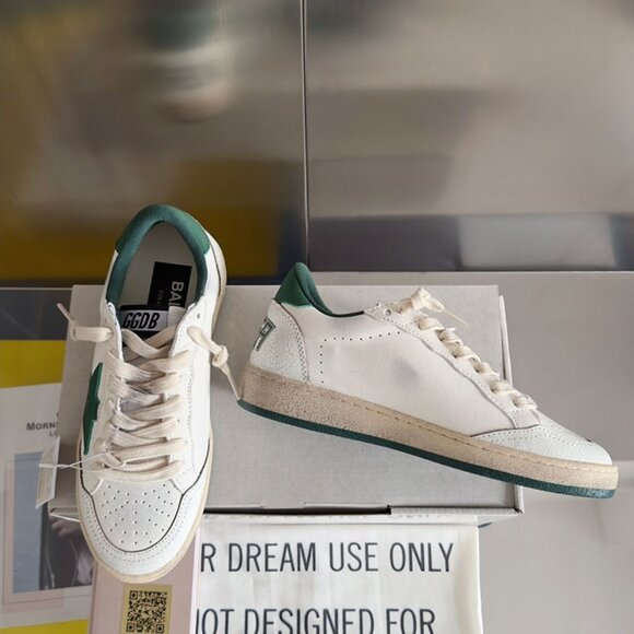 Golden Goose Men's white and green contrast star dirty shoes - Picture 3 of 7